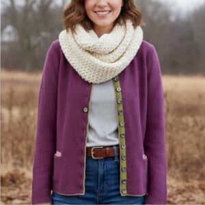 Sundance Tulla Cardigan Extrafine Merino Wool Classic Timeless Sweater Small